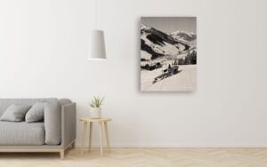 Snowcat I on wood