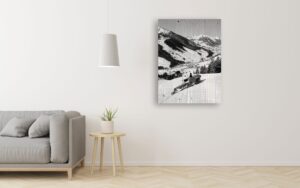 Snowcat I on wood