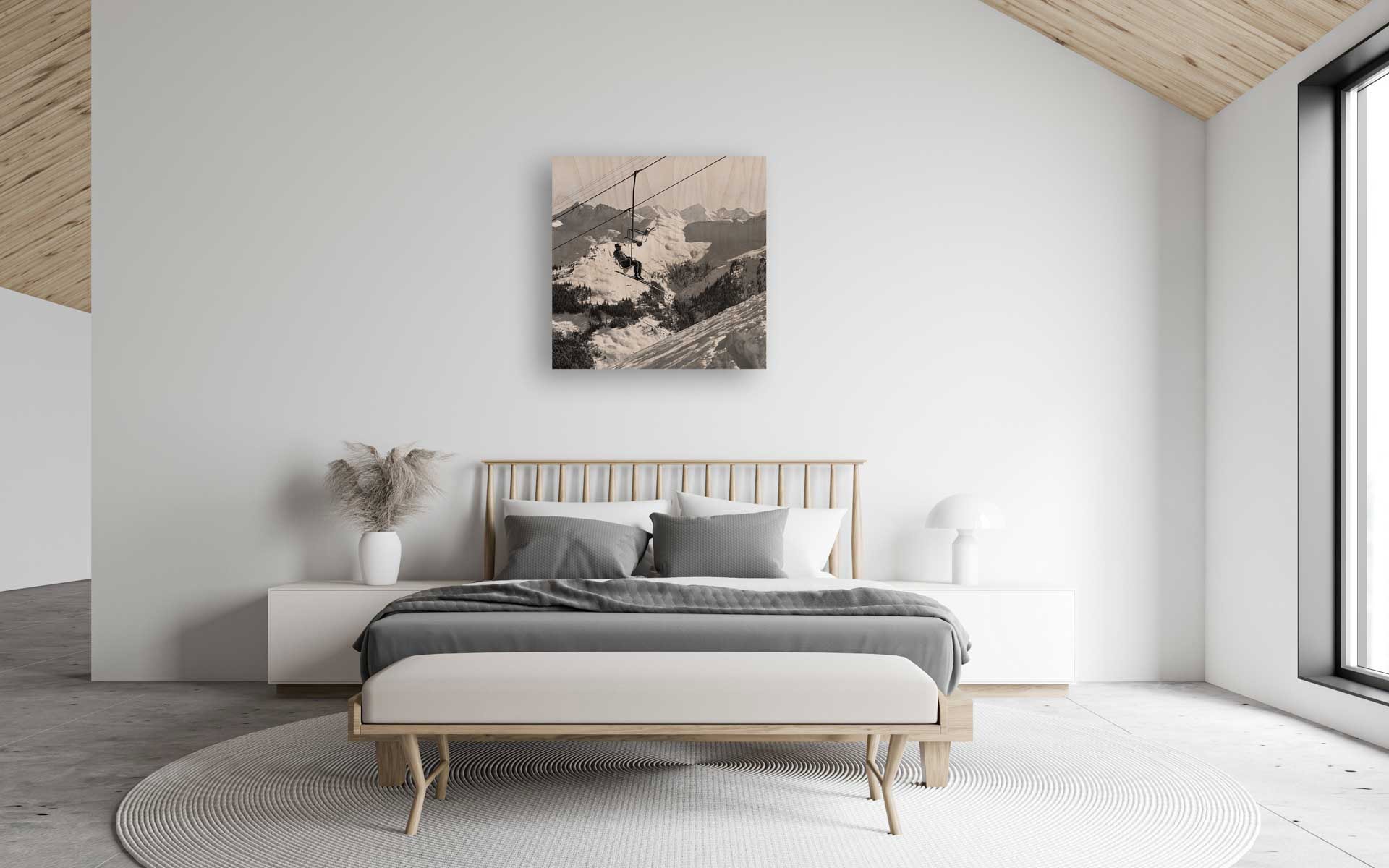 White attic master bedroom interior