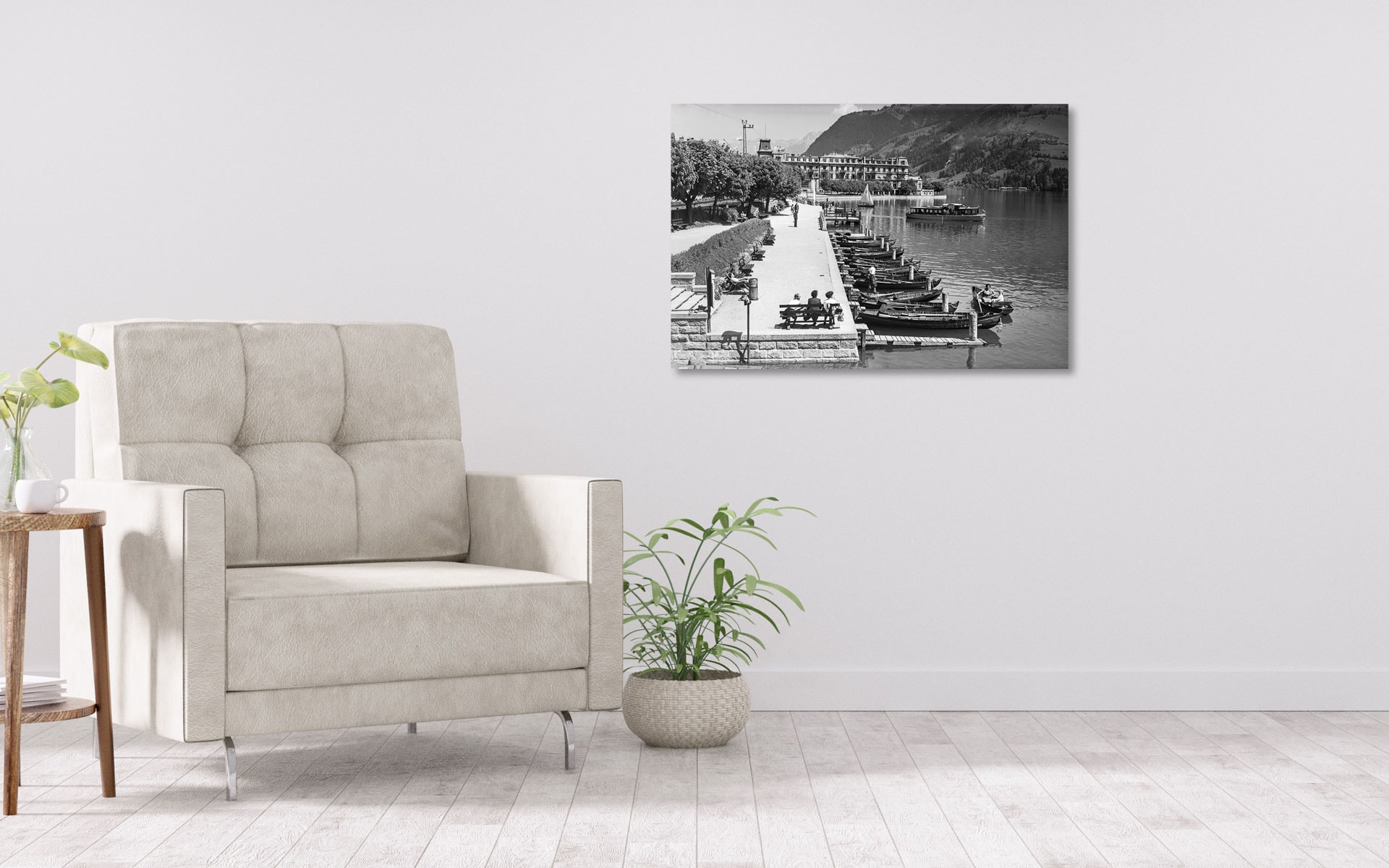 Modern vintage interior of living room - 3D Rendering