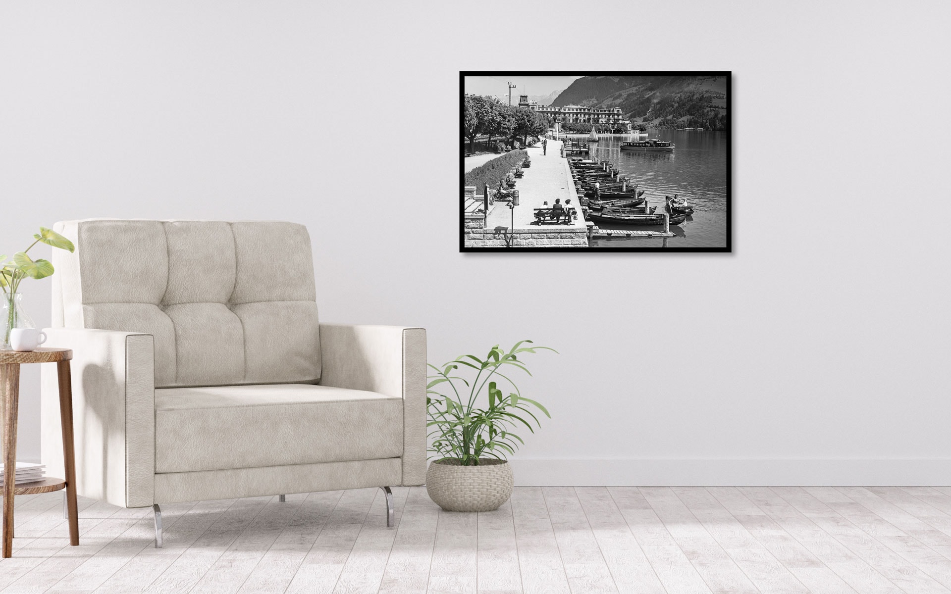 Modern vintage interior of living room - 3D Rendering